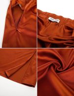 Kate Kasin Women's Satin Silk Bodycon Split Skirt High Waist Bow Tie Knee Length Pencil Midi Skirts Wear to Work - Image 9